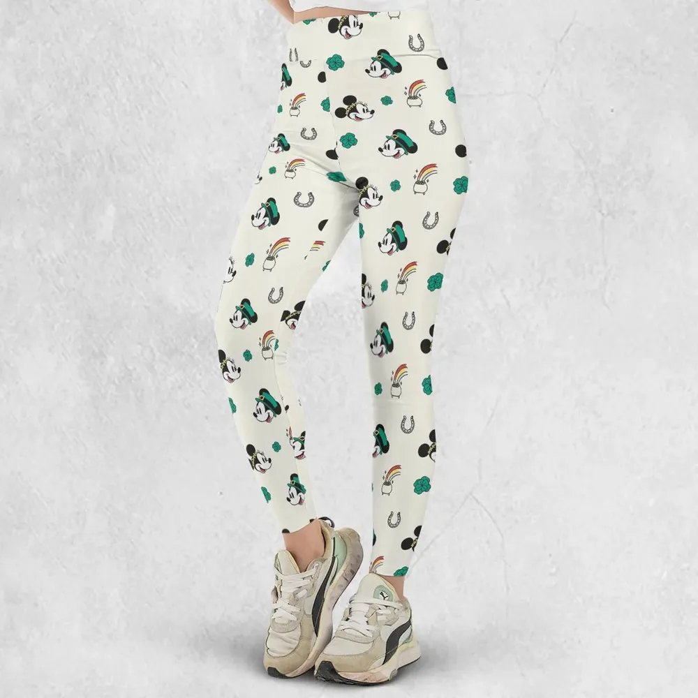 Mickey and Minnie St. Patrick's  Day Pattern Legging - 2
