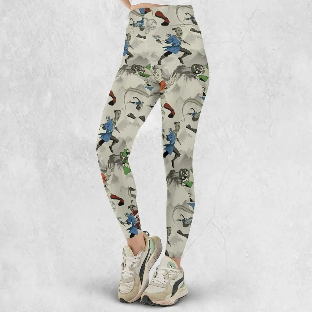 Aang Katara Toph Beifong Sokka Avatar The Last Airbender Legging - 2