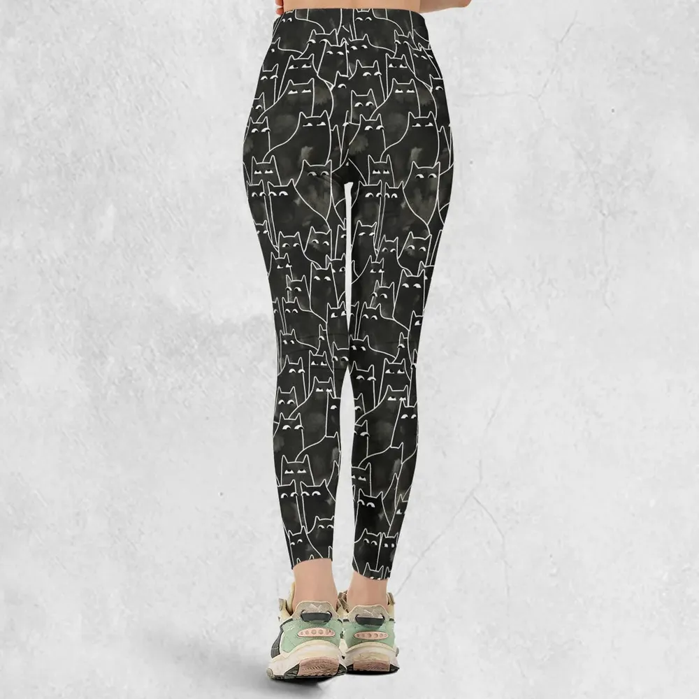 Suspicious Cats Funny Cat Legging - 3
