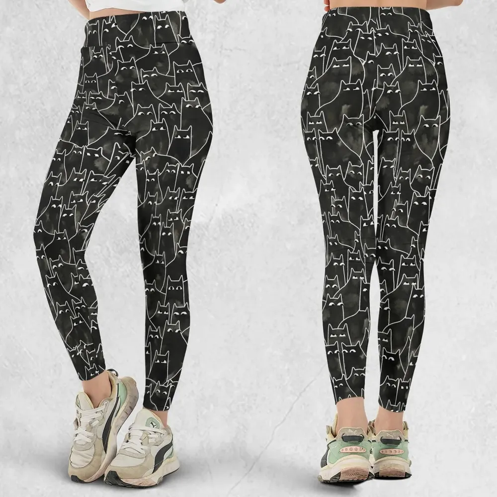 Suspicious Cats Funny Cat Legging - 1