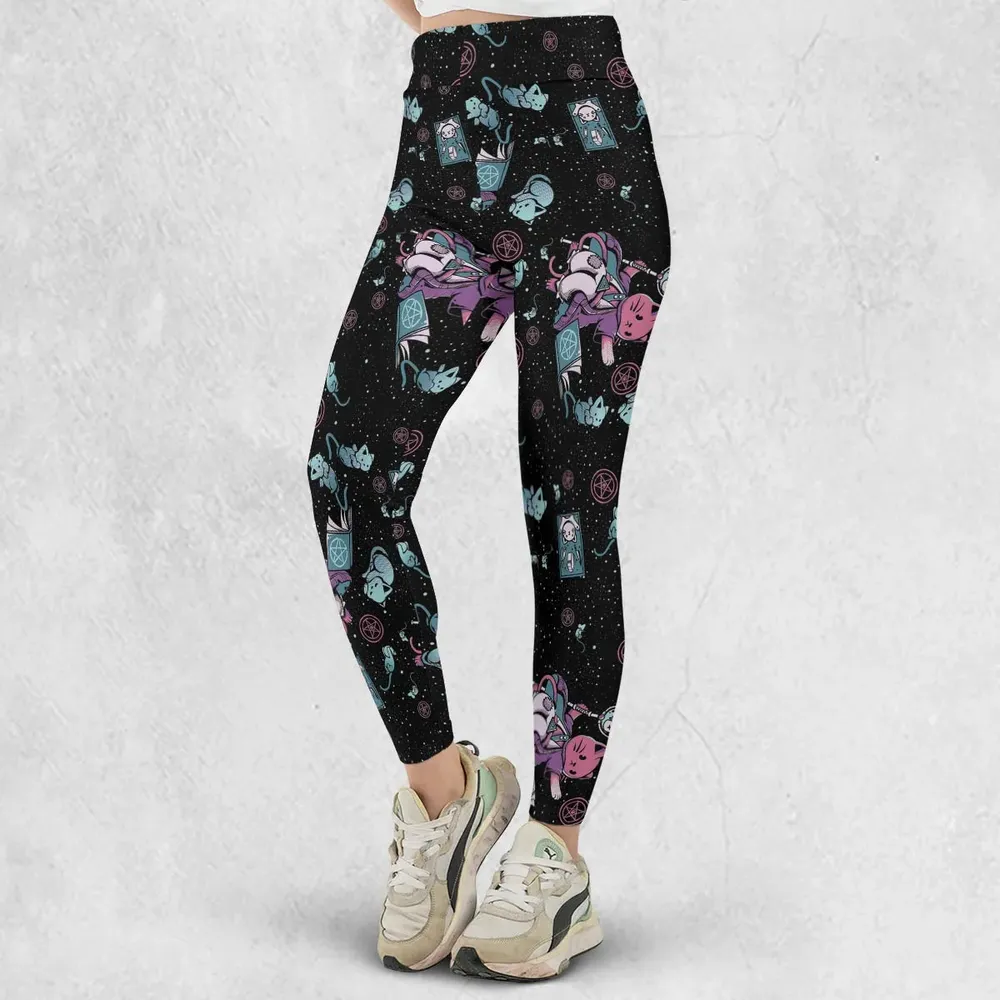 Necromancer Cat Pattern Legging - 2