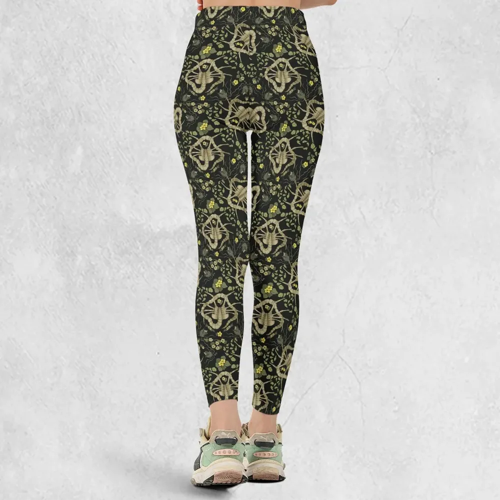 Facehugger Flower Pattern Alien Legging - 3