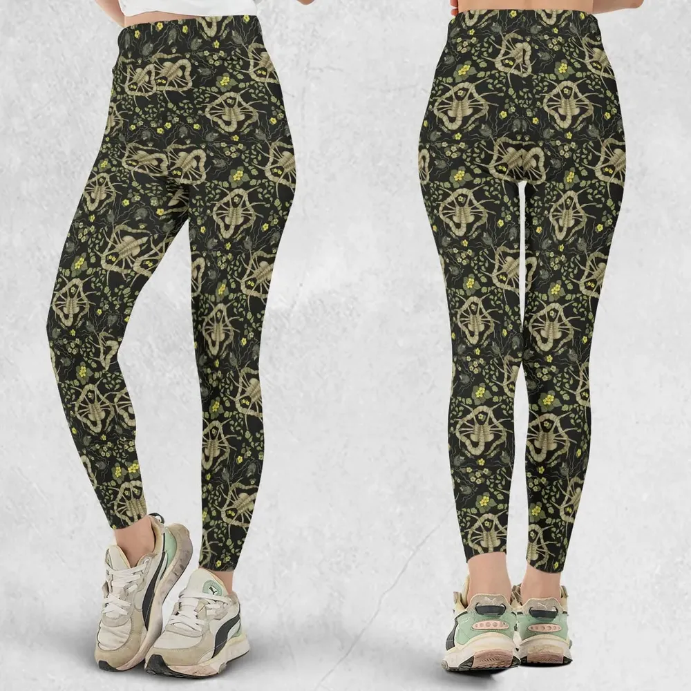 Facehugger Flower Pattern Alien Legging - 1