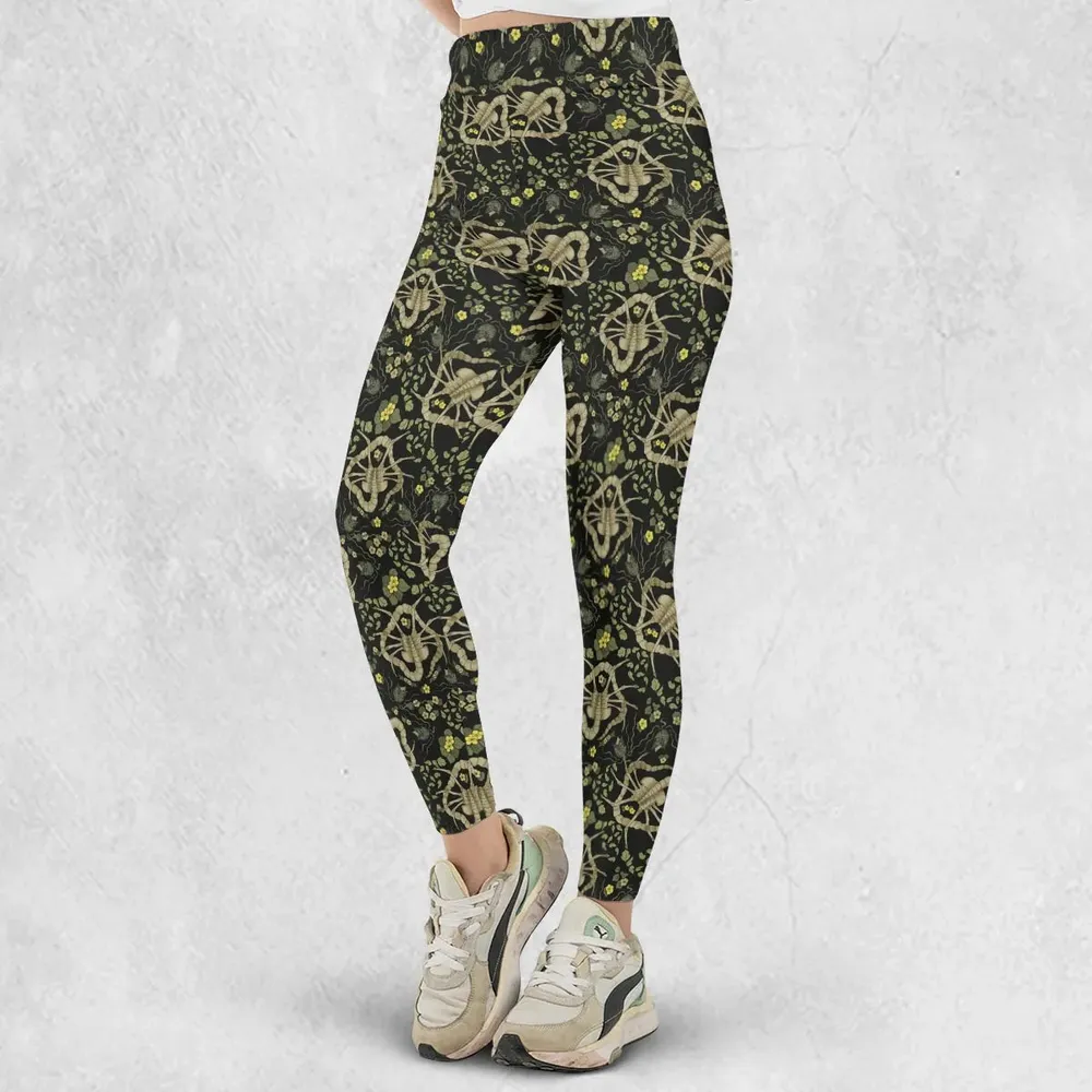 Facehugger Flower Pattern Alien Legging - 2
