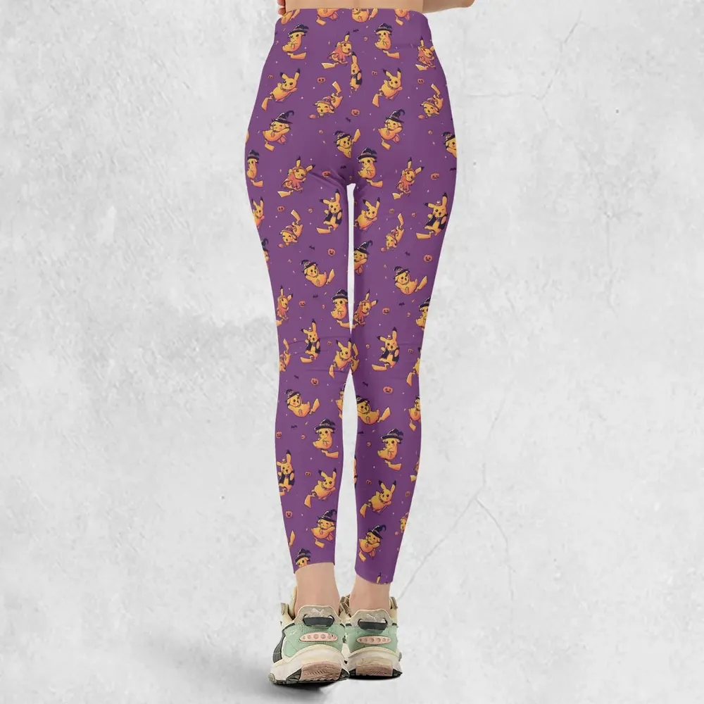 Electric Halloween Cute Pikachu Pattern Legging - 3