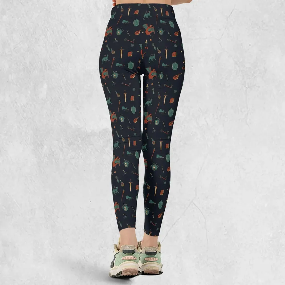 DnD Items and Monsters Pattern Legging - 3