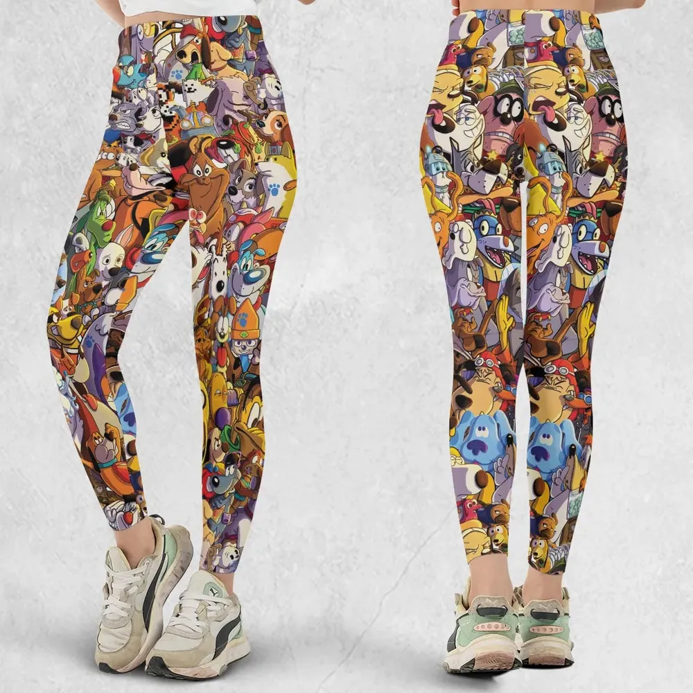 Dogs From Famous Cartoons Legging - 1