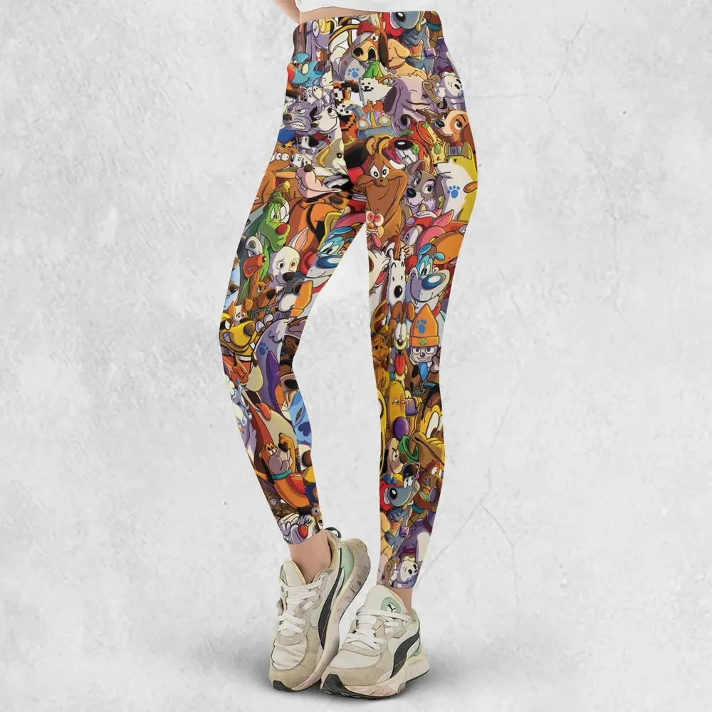 Dogs From Famous Cartoons Legging - 2