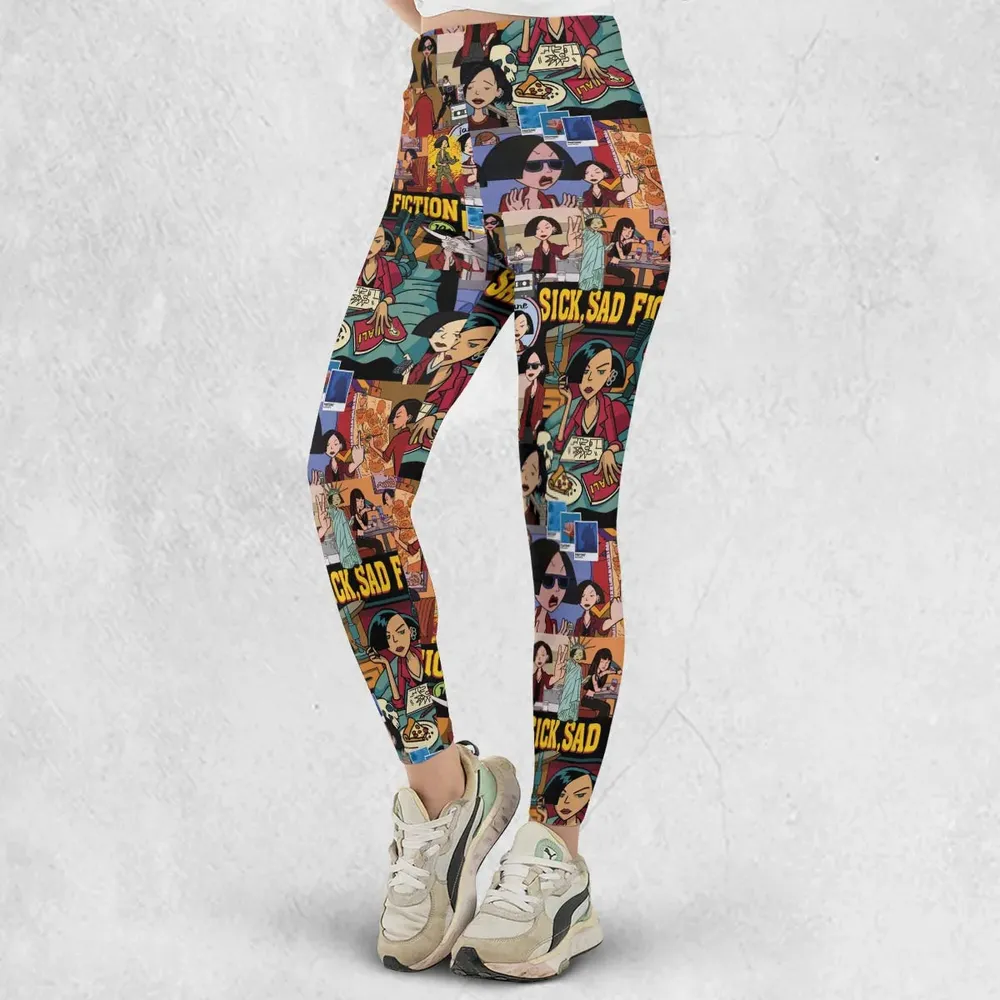 Daria Sick Sad Fiction Pattern Legging - 2