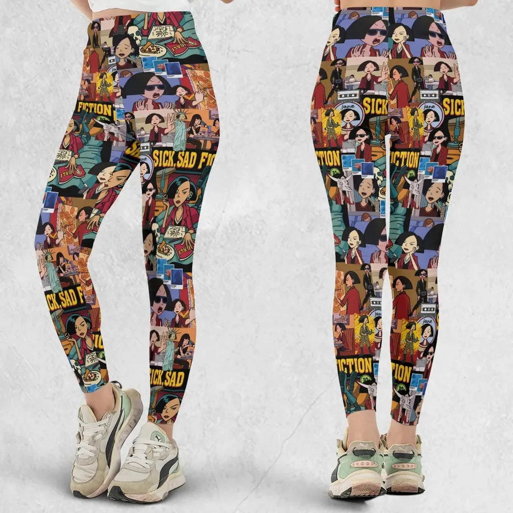 Daria Sick Sad Fiction Pattern Legging - 1