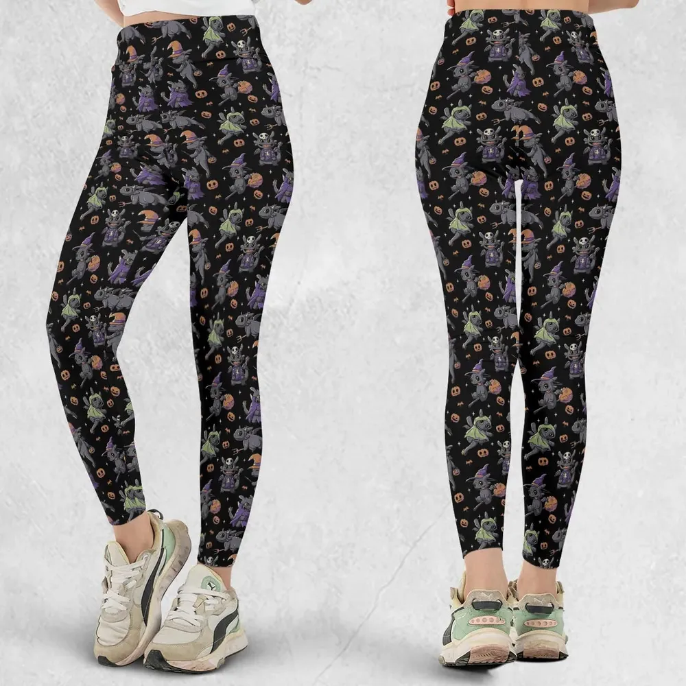 Cute Toothless Halloween Pattern Legging - 1
