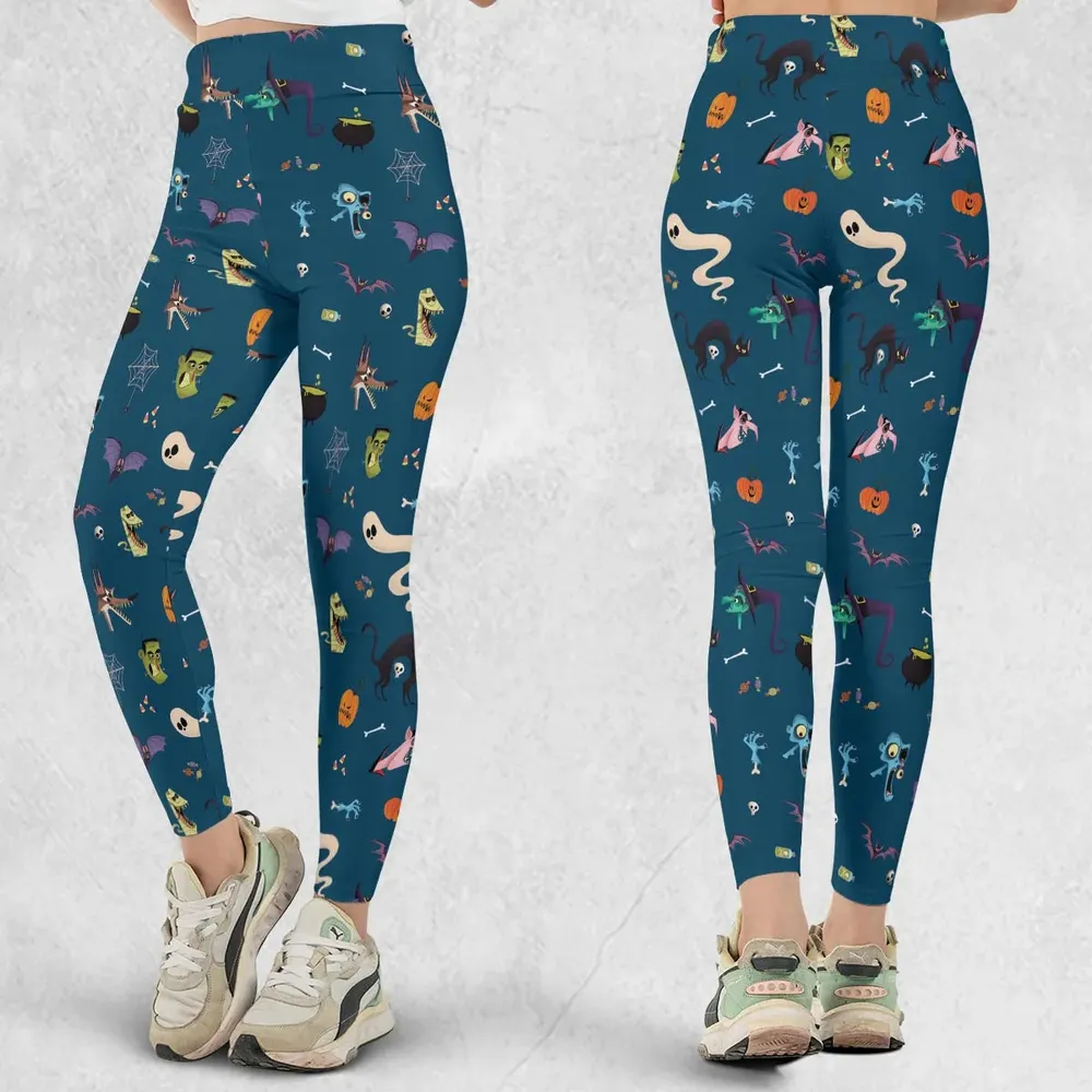 Cute Spooky Classic Monster Legging - 1