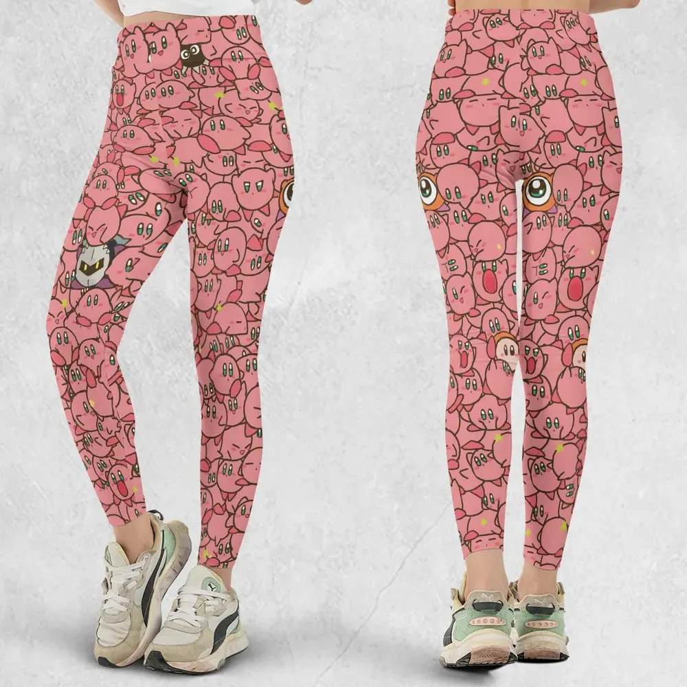 Cute Kirby Waddle Doo Bandana Waddle Dee Meta Knight Kirby's Characters Legging - 1