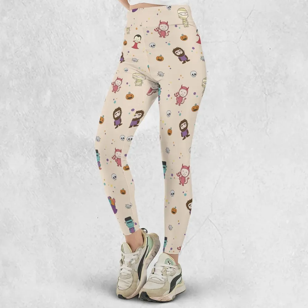 Cute Halloween Characters Pattern Legging - 2