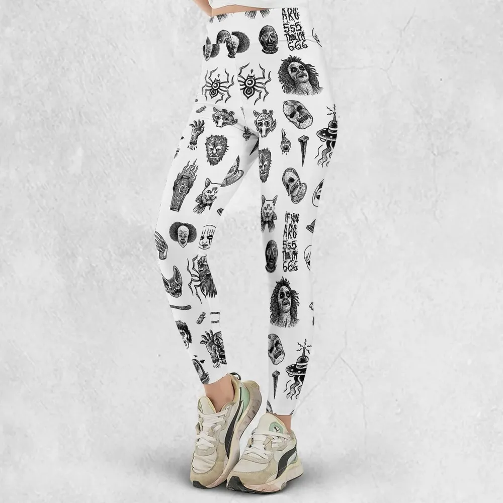 Cult Horror Characters Cryptkeeper Beetlejuice Chucky Fears of a clown Legging - 2
