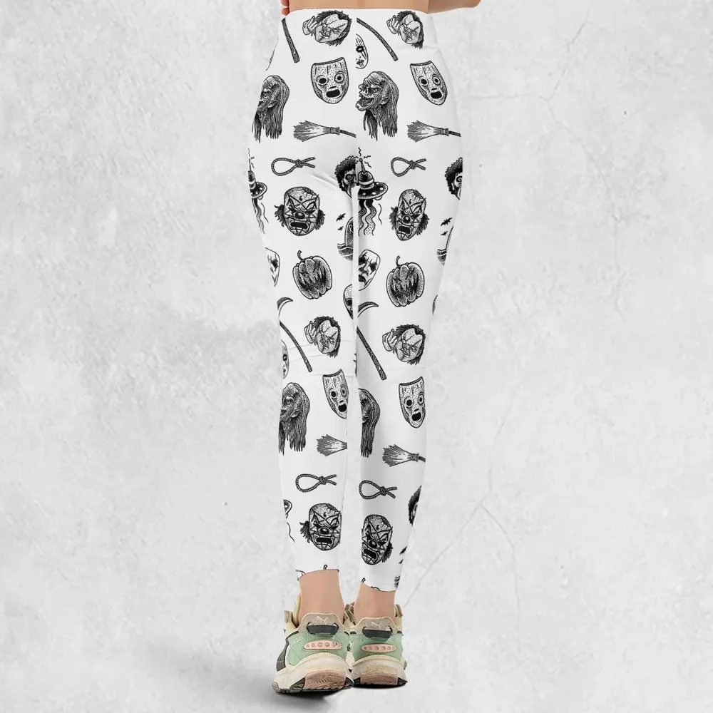 Cult Horror Characters Cryptkeeper Beetlejuice Chucky Fears of a clown Legging - 3
