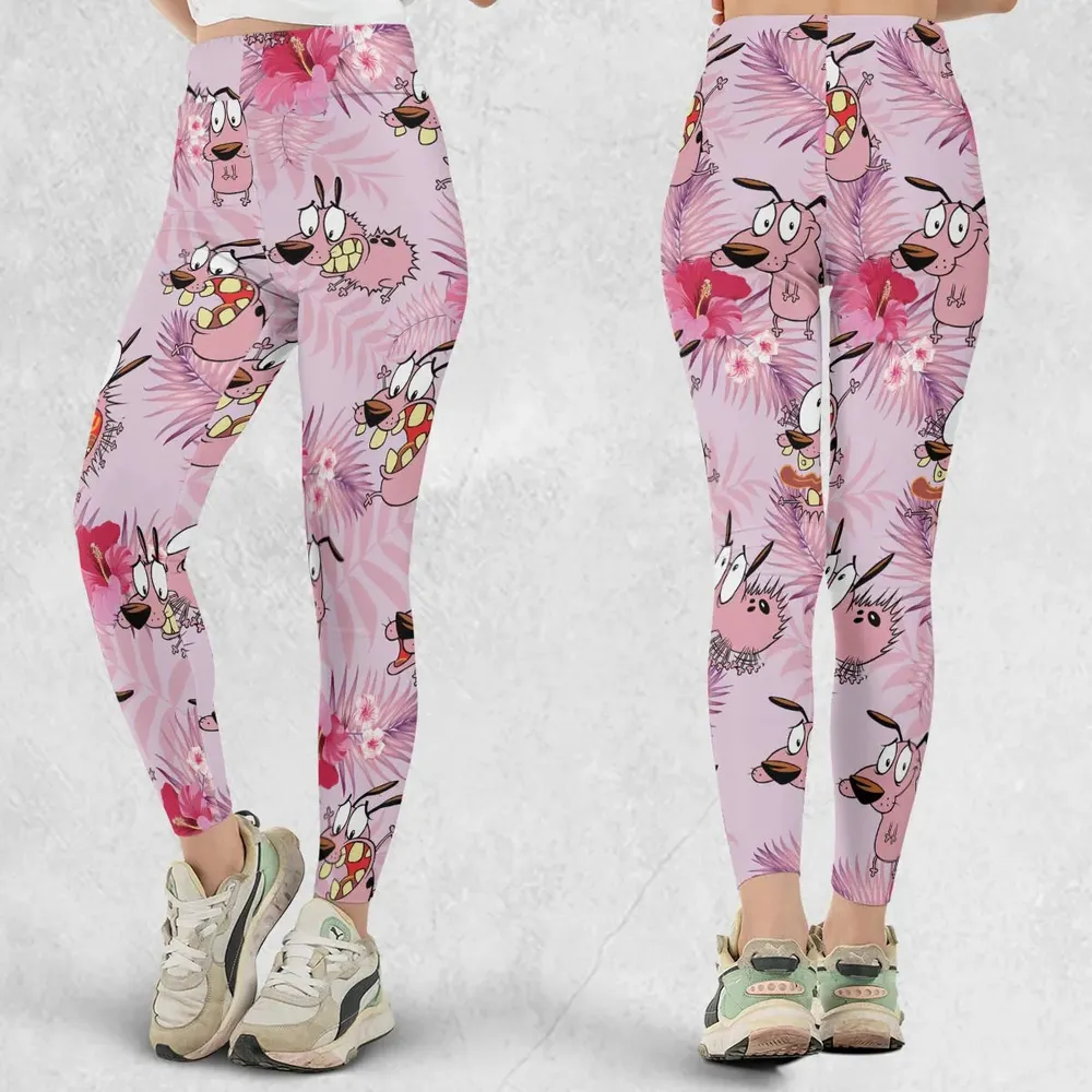 Courage the Cowardly Dog Floral Tropical Legging - 1