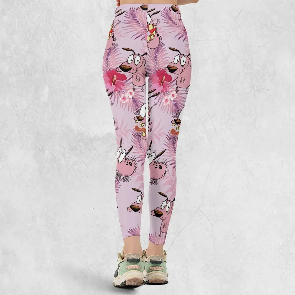 Courage the Cowardly Dog Floral Tropical Legging - 3