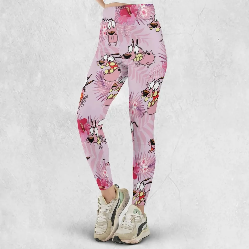 Courage the Cowardly Dog Floral Tropical Legging - 2