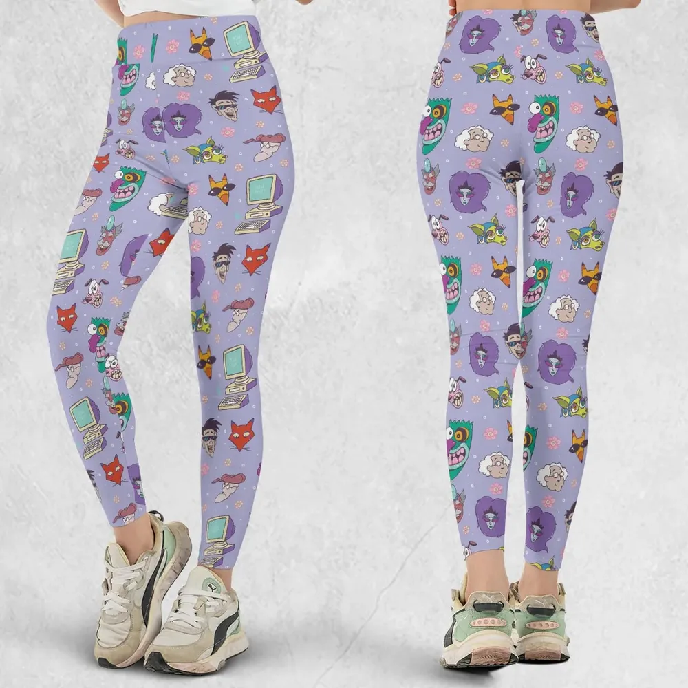 Courage the Cowardly Dog Characters Pattern Legging - 1