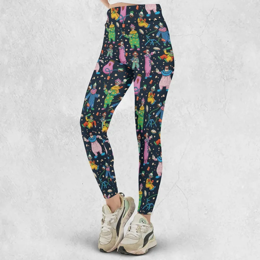 Clowns Popcorn Killer Klowns from Outer Space Pattern Legging - 2