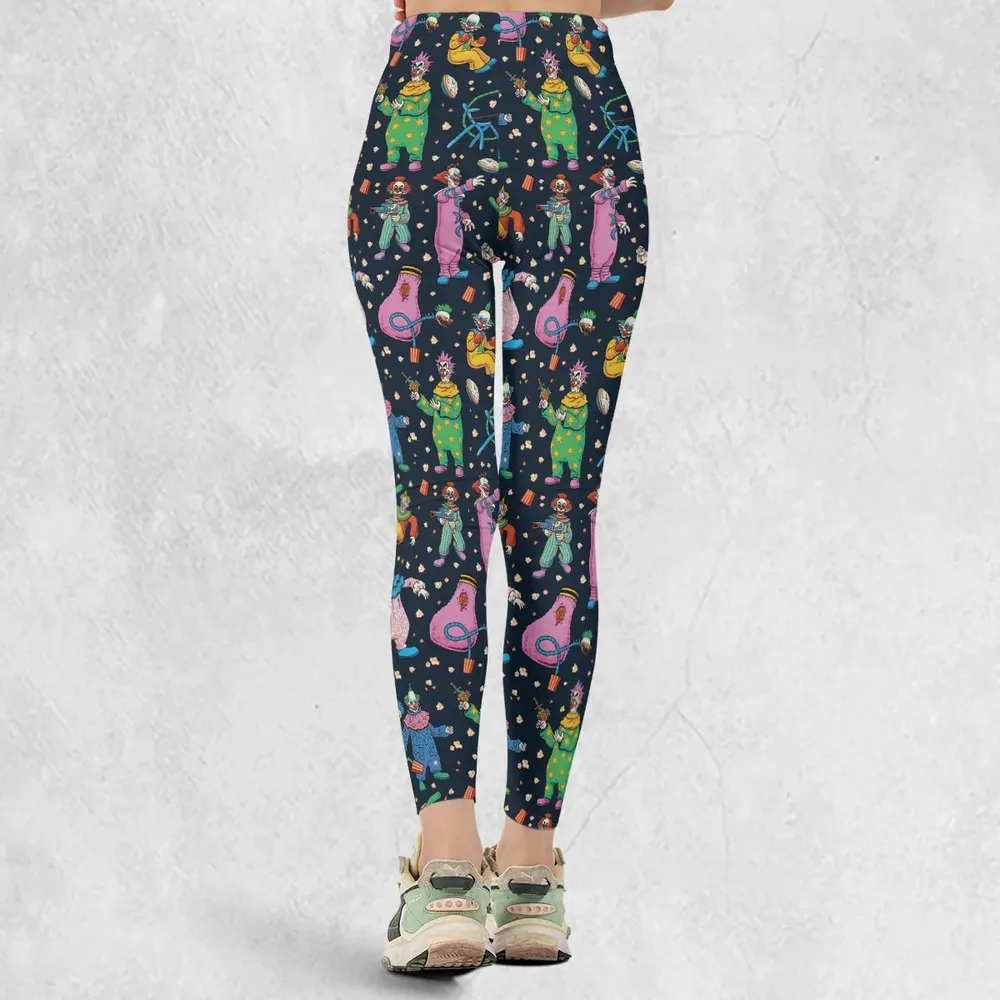 Clowns Popcorn Killer Klowns from Outer Space Pattern Legging - 3