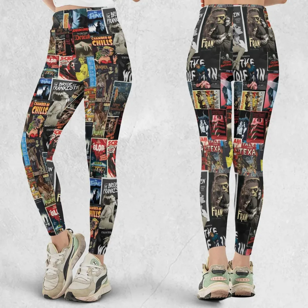 Classic Horror Movie Posters Monster Universal Scream Ghostface The Thing Legging - 1