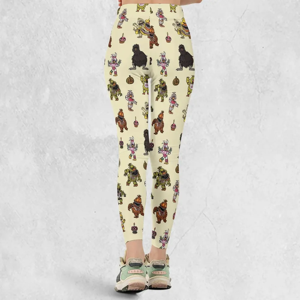 Chica Chicken Five Nights at Freddy's Pattern Legging - 3