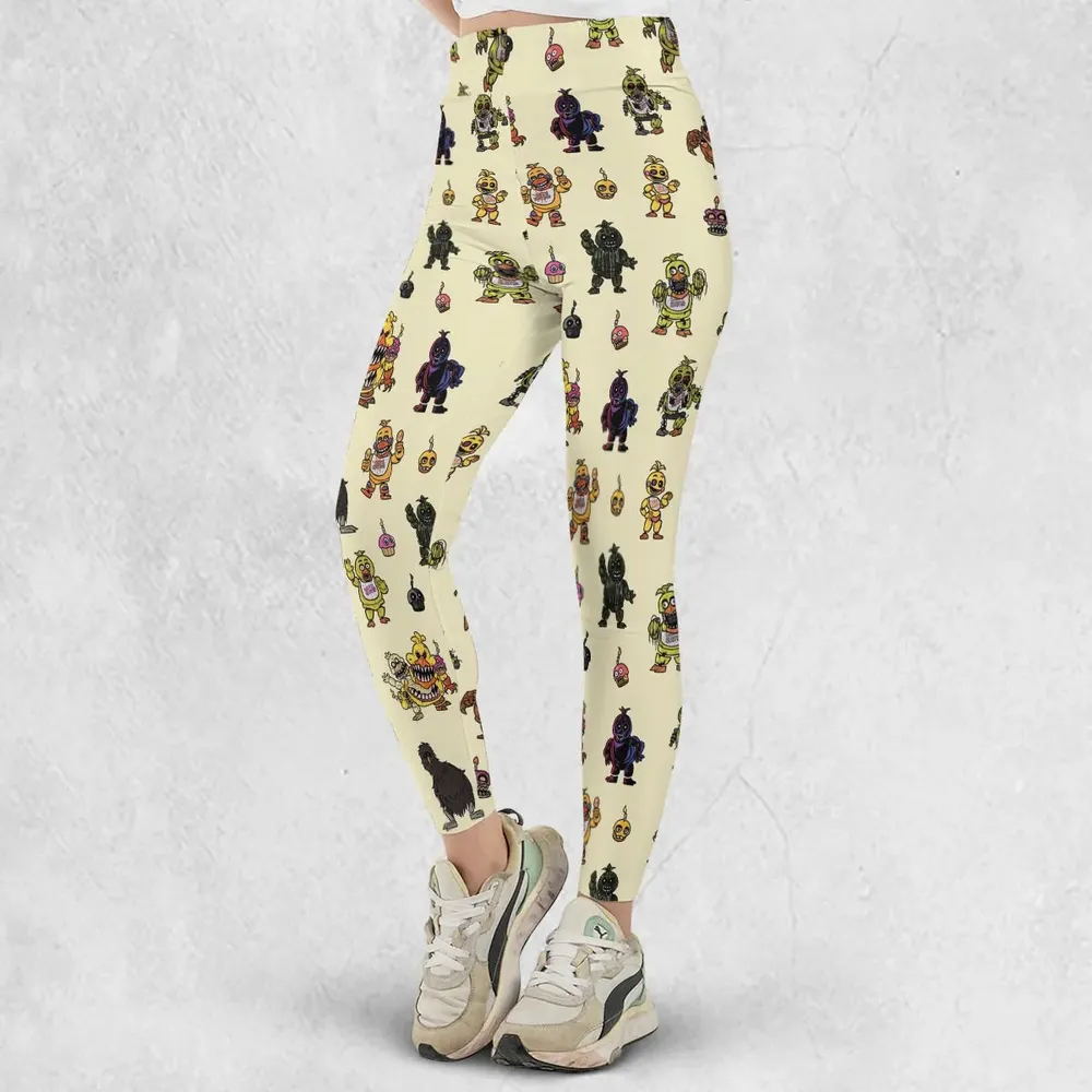 Chica Chicken Five Nights at Freddy's Pattern Legging - 2