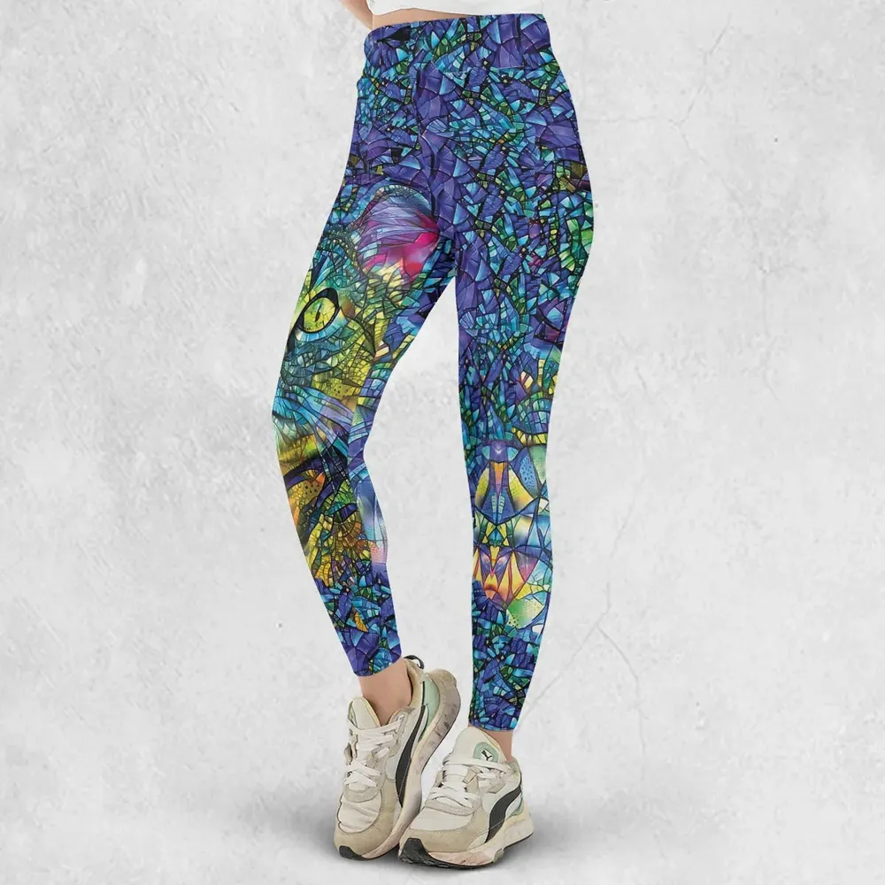 Cat Stained Glass Legging - 2