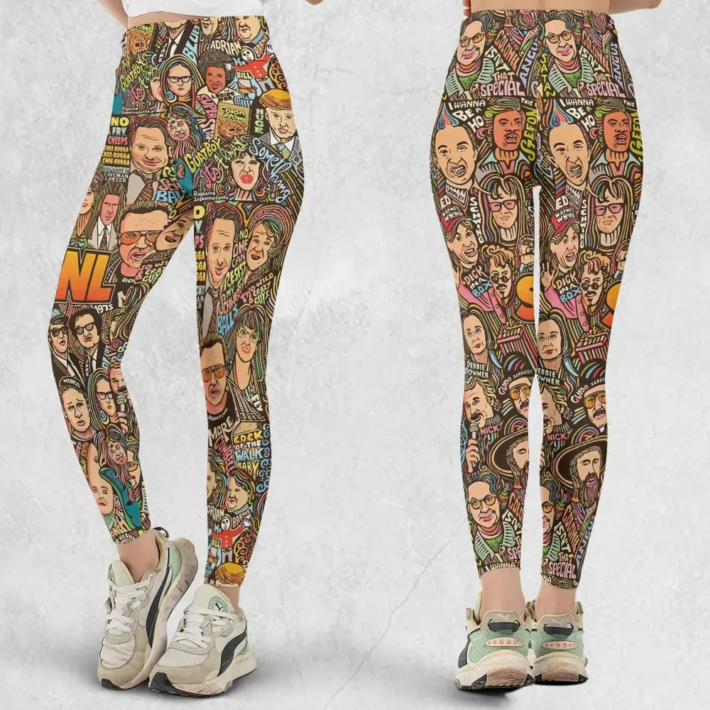 Blues Brothers Waynes World Coneheads SNL Characters Legging - 1