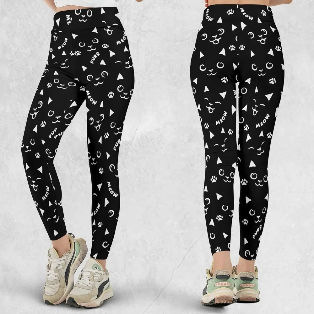 Black Cats Pattern Legging - 1