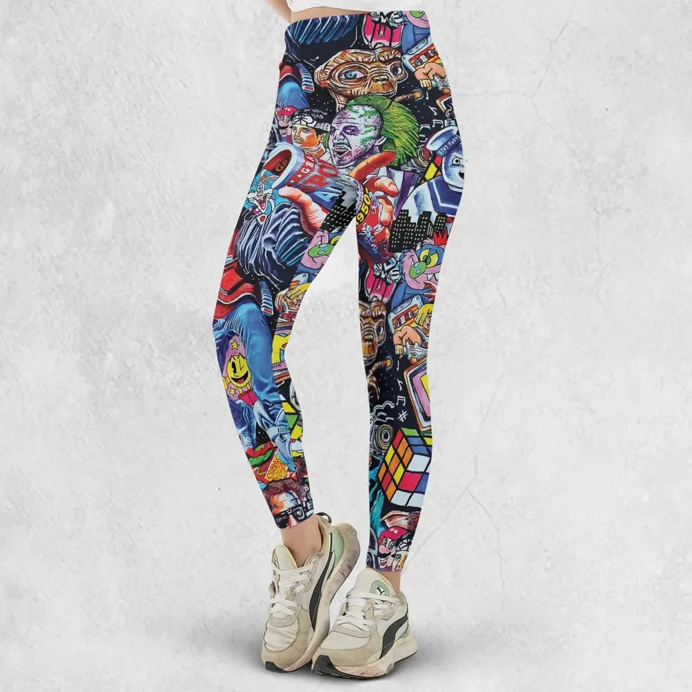 Back To The 80s Pop Culture 80s Movies Characters Legging - 2