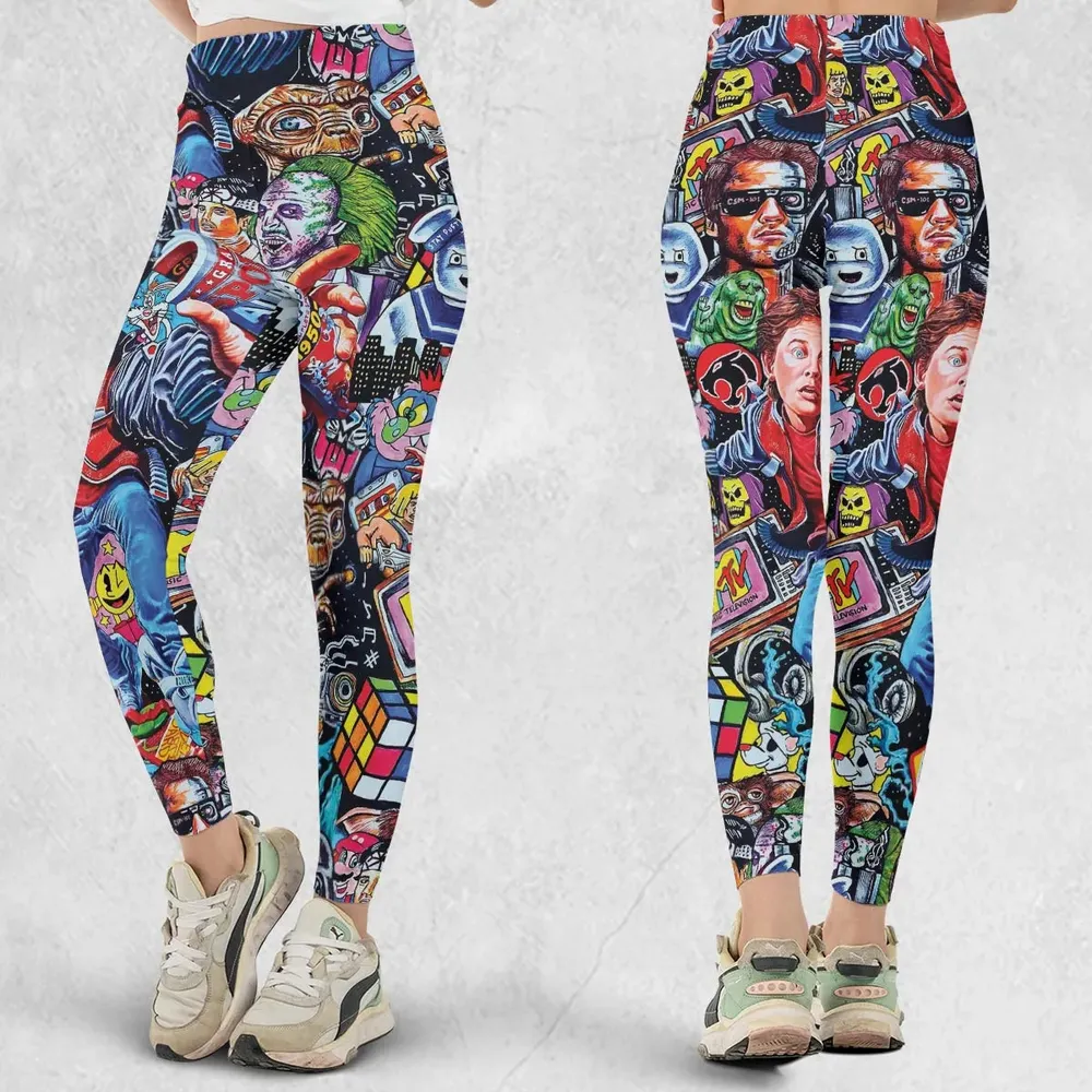 Back To The 80s Pop Culture 80s Movies Characters Legging - 1