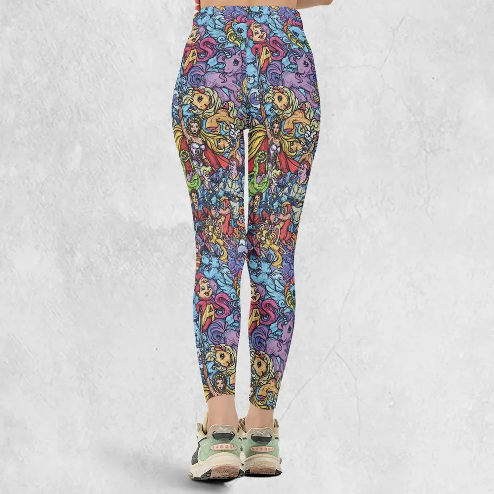 80s Throwback Cartoon Pattern Legging - 3