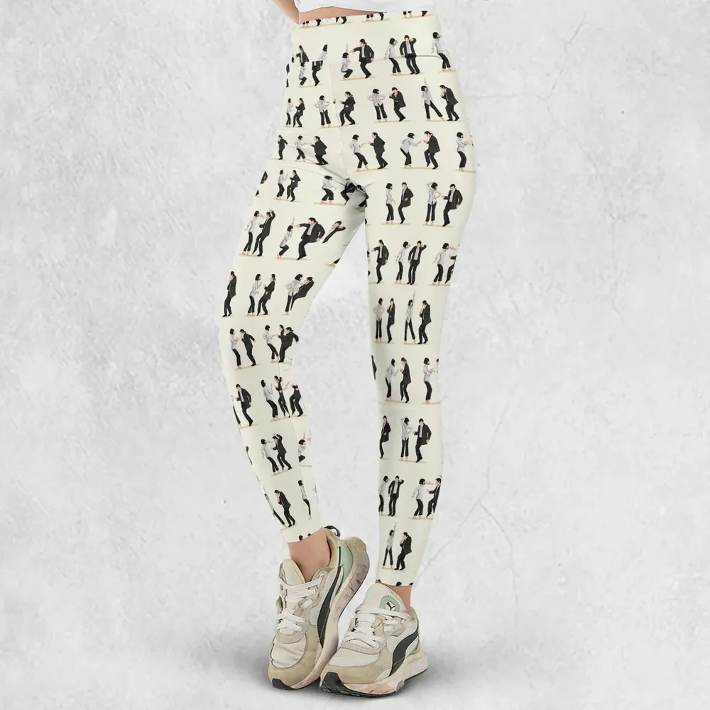 Mia Wallace and Vincent Vega Dance Pulp Fiction Legging - 2