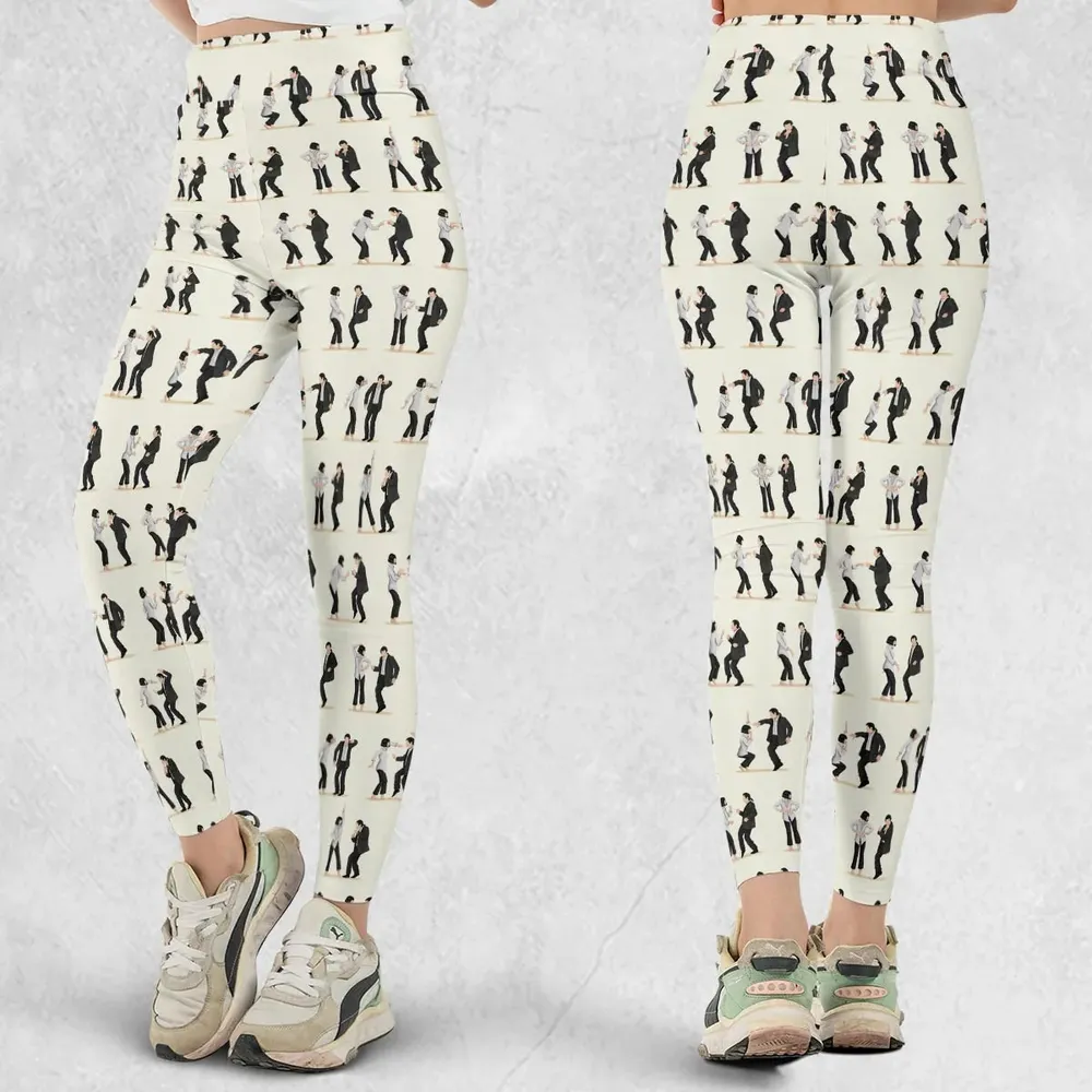 Mia Wallace and Vincent Vega Dance Pulp Fiction Legging - 1