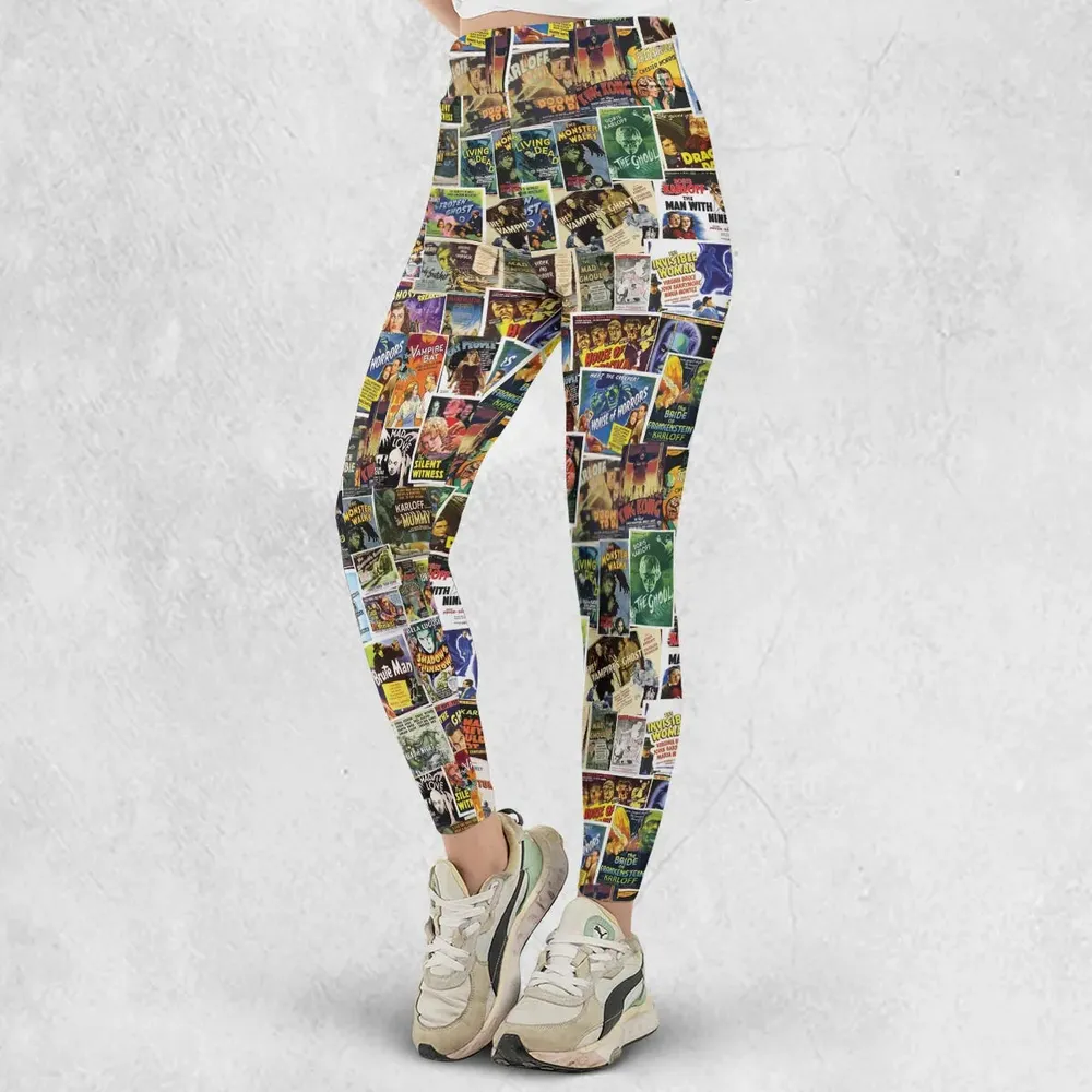 Vintage Horror Movies Legging - 2