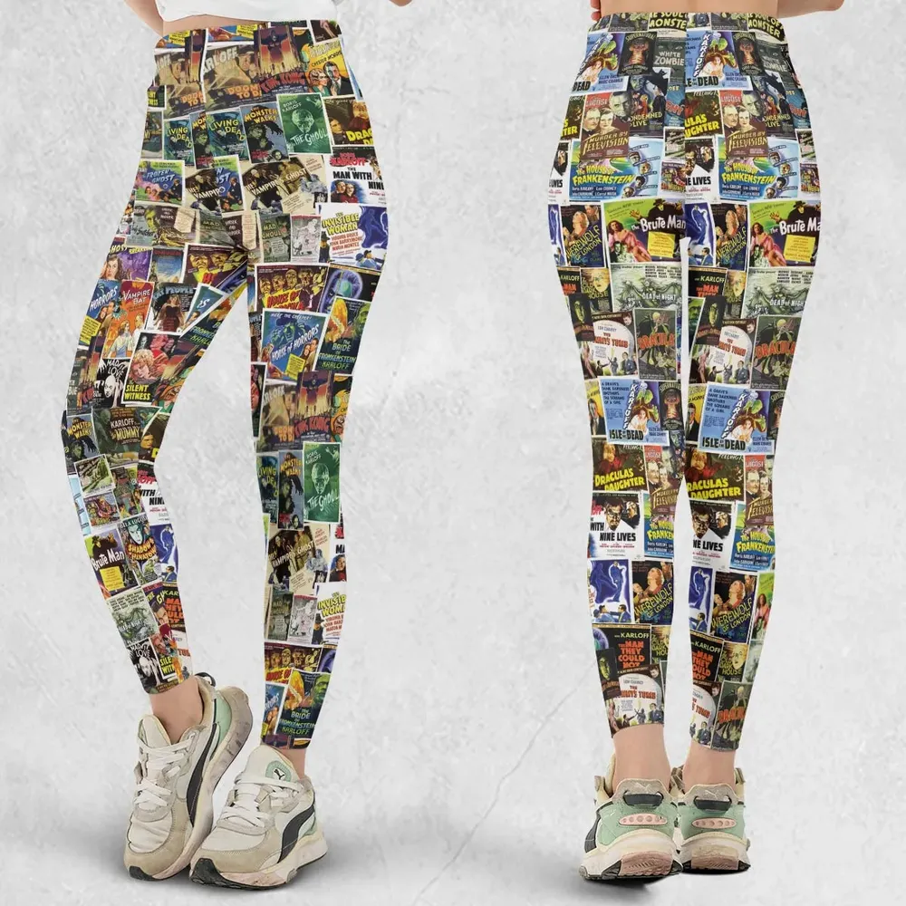 Vintage Horror Movies Legging - 1