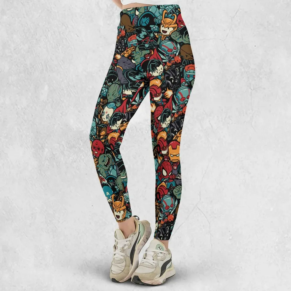 Marvelous Chibi Characters Pattern Legging - 2