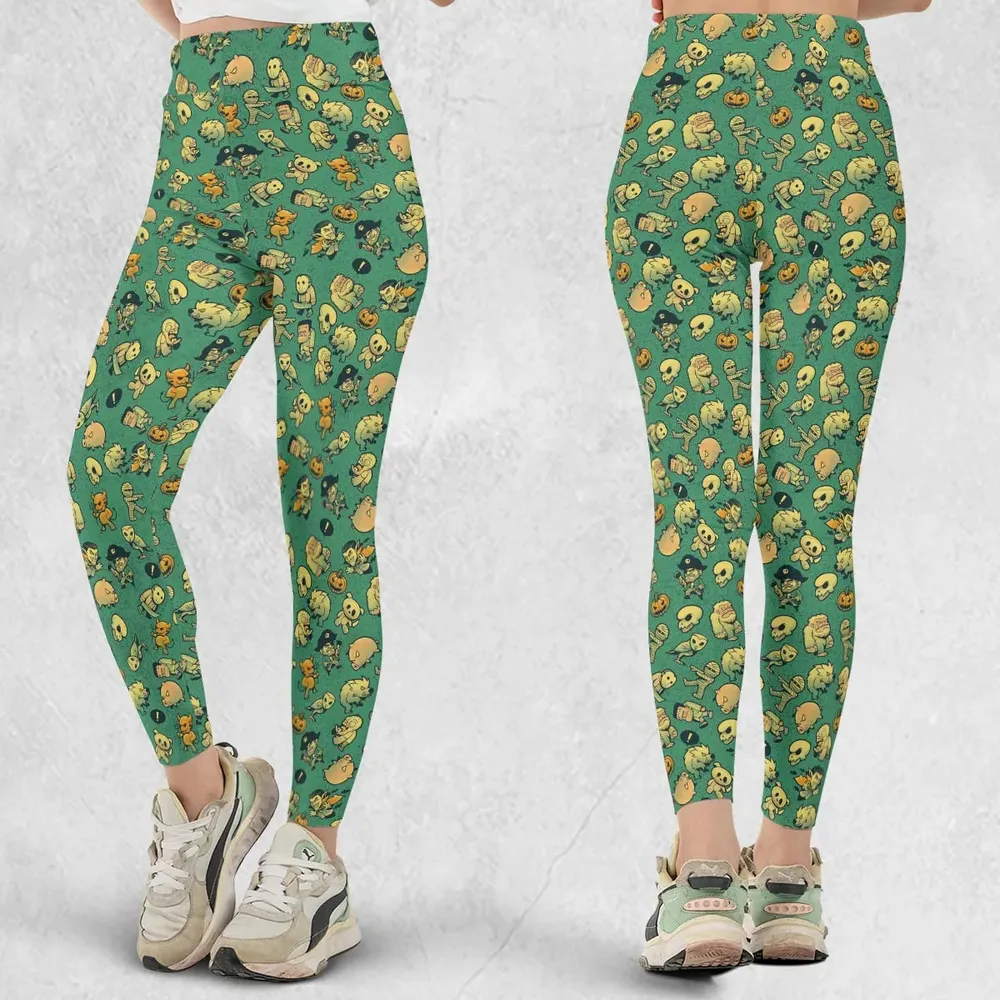 Terror Attack Cute Horror Characters Halloween Legging - 1