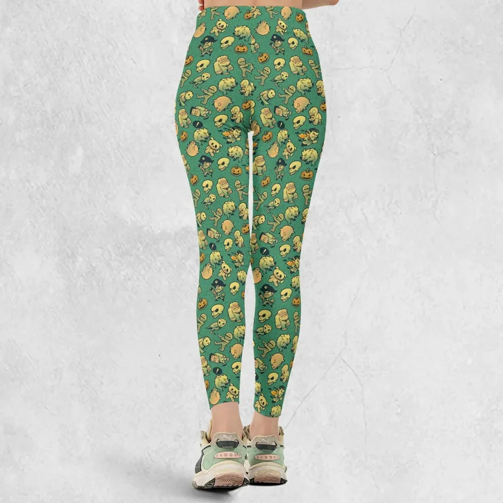 Terror Attack Cute Horror Characters Halloween Legging - 3