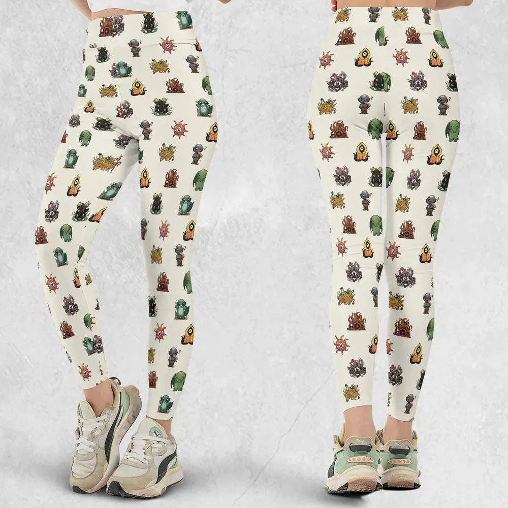 Lovecraft Demons Cute H.P. Lovecraft Monsters Pattern Legging - 1
