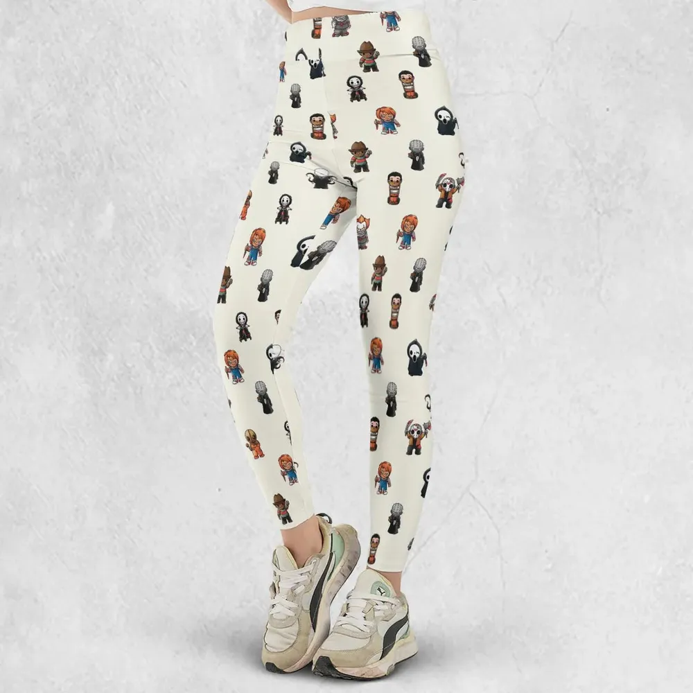 Horror Movies Characters Pattern Legging - 2