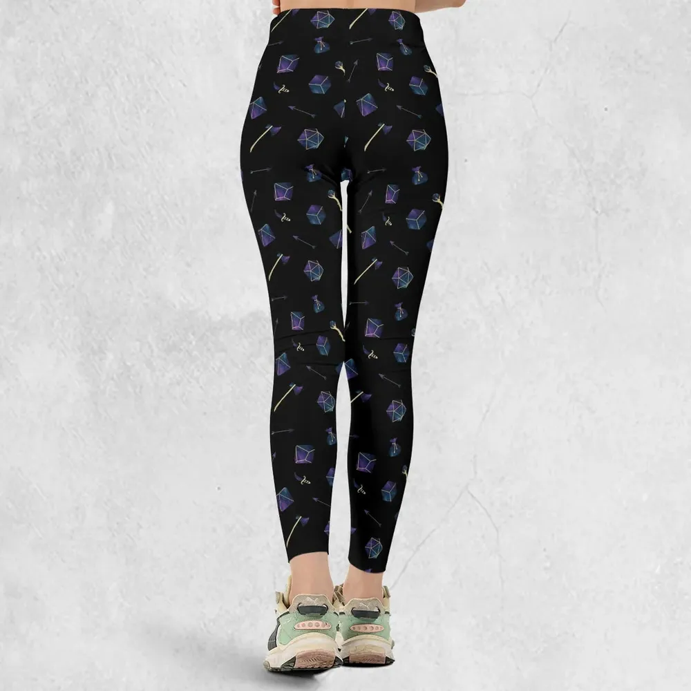 Galaxy In Dice DnD Pattern Legging - 3