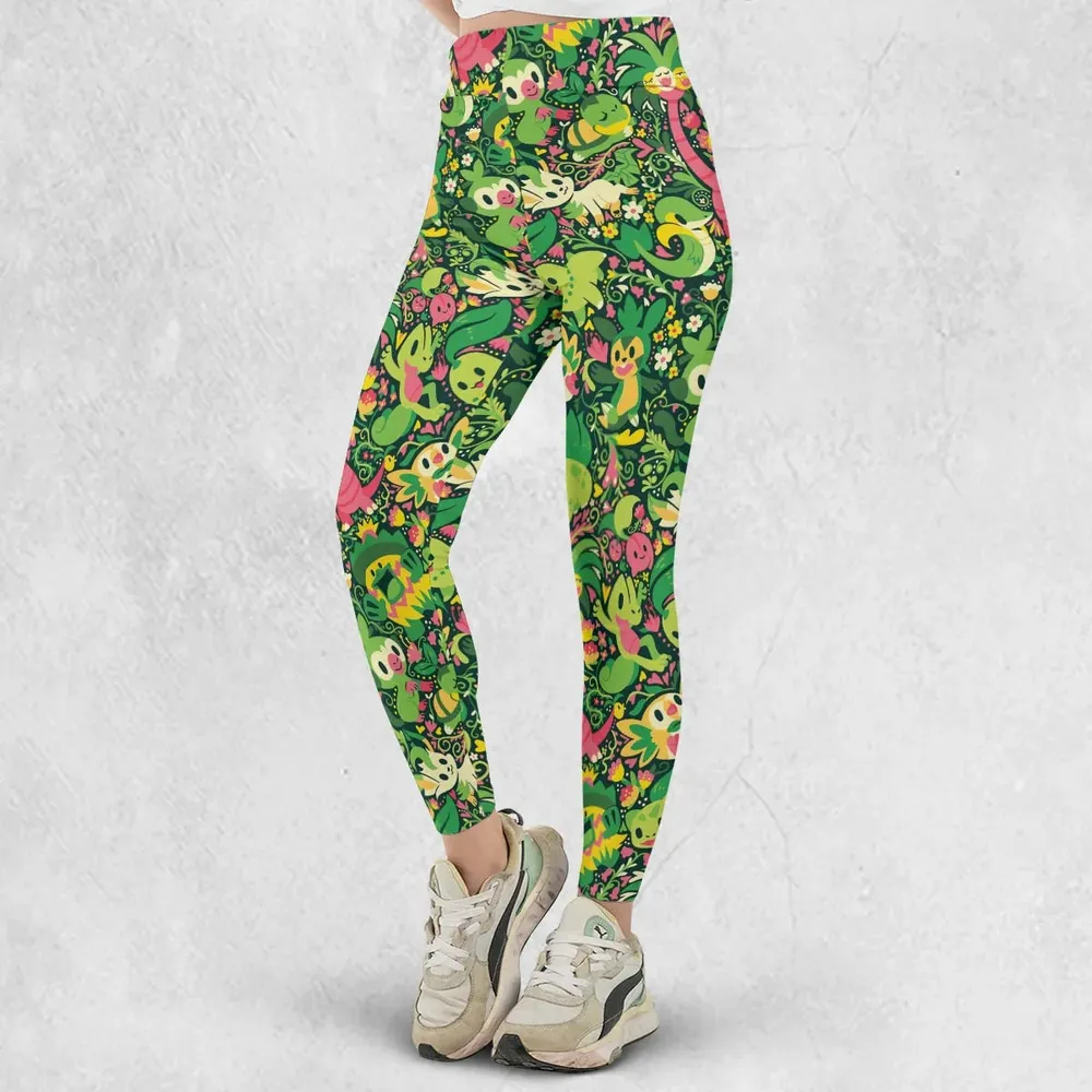 Grass Type Pokemon Pattern Legging - 2