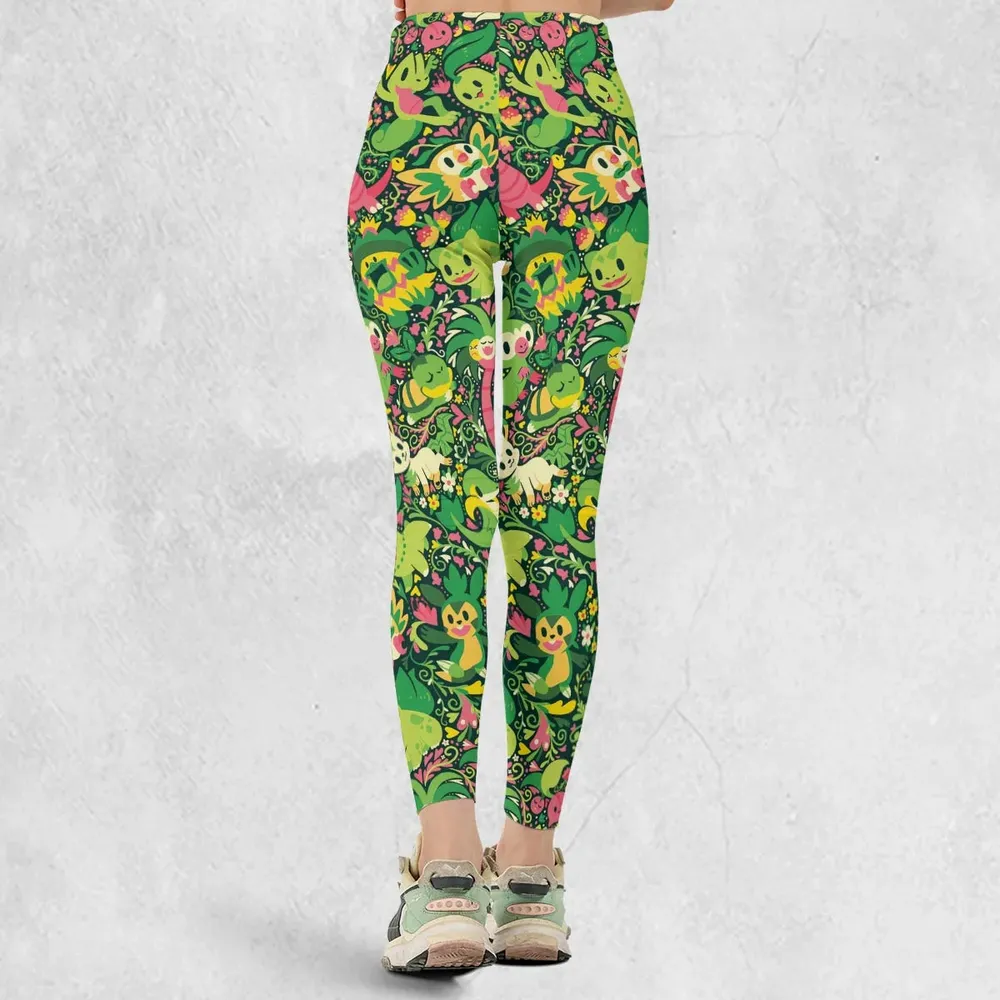 Grass Type Pokemon Pattern Legging - 3
