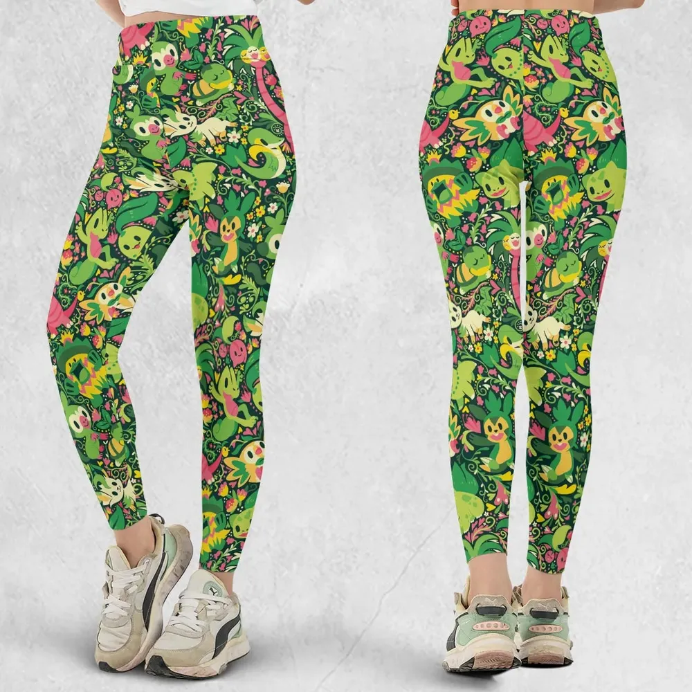 Grass Type Pokemon Pattern Legging - 1