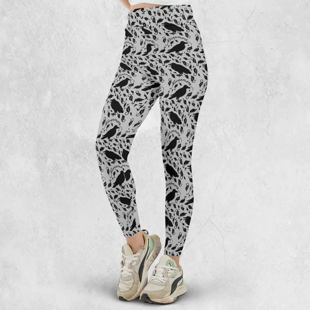 Nevermore The Raven Edgar Allan Poe Pattern Legging - 2