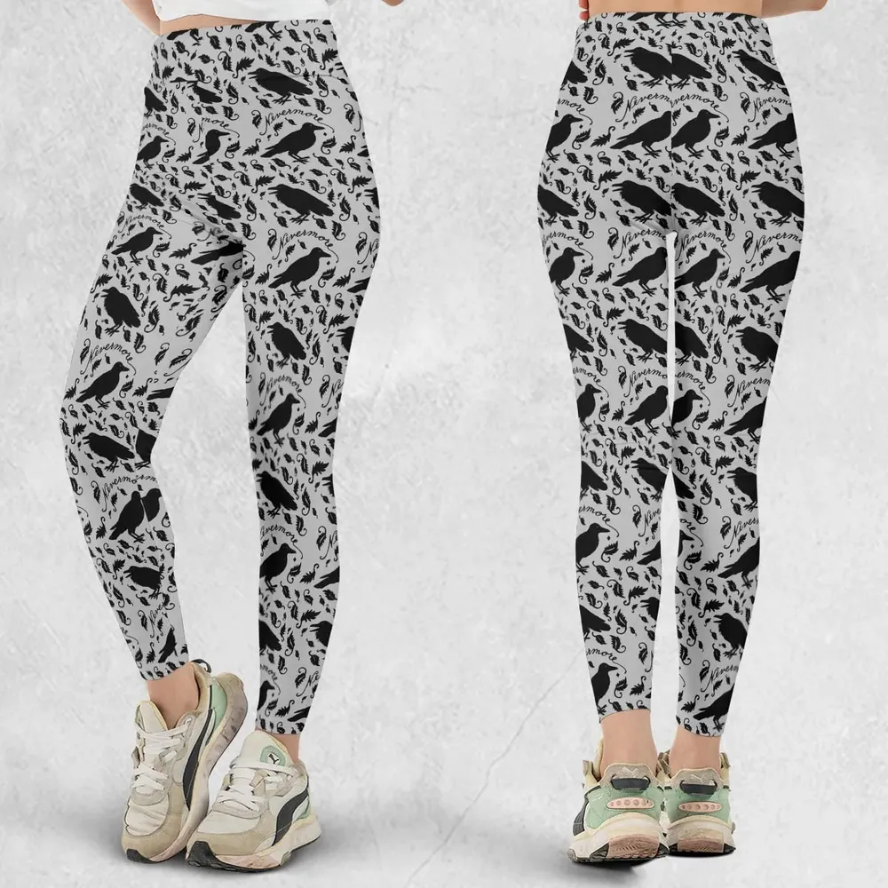 Nevermore The Raven Edgar Allan Poe Pattern Legging - 1